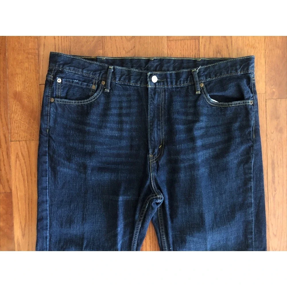 Levi's 527 Jeans Blue Slim Boot Cut Stretch Denim Dark Wash Mens 42x32 Measured